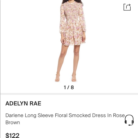 Adelyn Rae Darlene Long Sleeve Floral Smocked Dress
 
ROSE BROWN, Size Medium - Picture 2 of 8